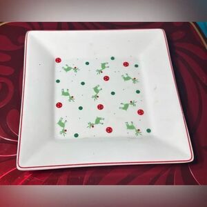 6” Christmas Square Plate Christmas Decorations Trinket Dish EPC